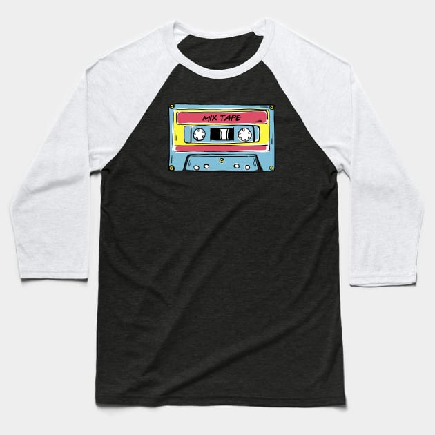 Mix Tape Baseball T-Shirt by Josué Leal